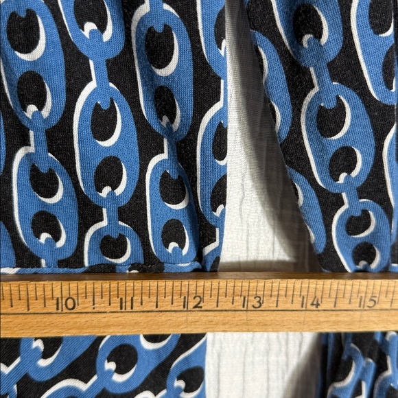 Boden Laura Jersey‎ Midi Shirt Dress Blue Geometric Print Belted Long Sleeve  2P - Picture 11 of 12